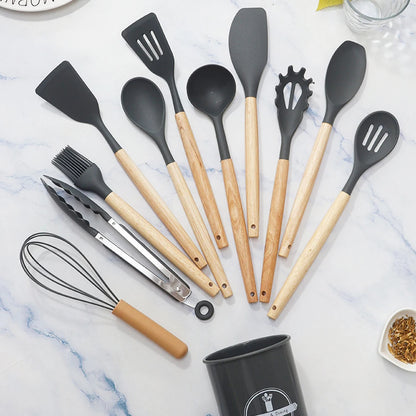 Luxury 24-Piece Silicone Kitchen Utensil Set With Holder – Heat Resistant Non-Stick Cooking Tools For Modern Kitchens