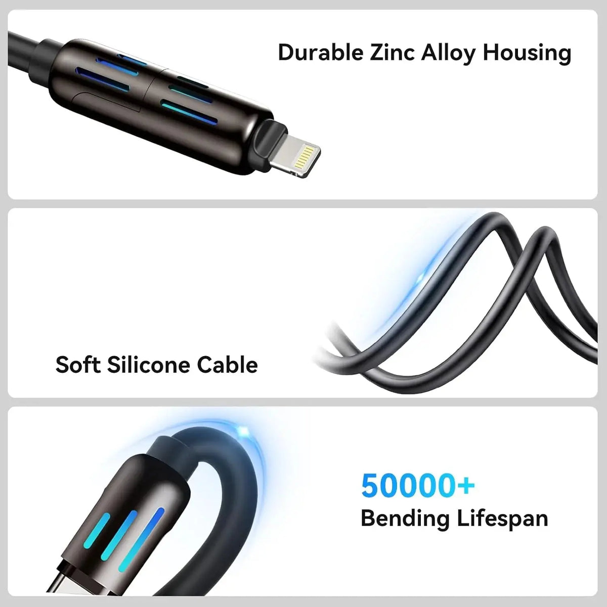 ⚡ 4-in-1 Multi USB Charging Cable – Universal Charging Cable for Multiple Devices Noorvellaa