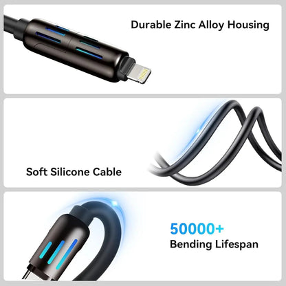 ⚡ 4-in-1 Multi USB Charging Cable – Universal Charging Cable for Multiple Devices Noorvellaa