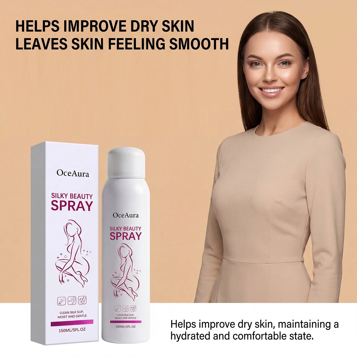 Silky Beauty Hair Removal Spray – Painless Instant Hair Remover For Women | Smooth Skin In Minutes