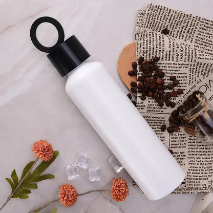 Vacuum Insulated Stainless Steel Water Bottle with Phone Holder Lid | Leakproof Thermal Flask 500ml | Hot & Cold Bottle for Gym, Office, Travel & Outdoor UAE