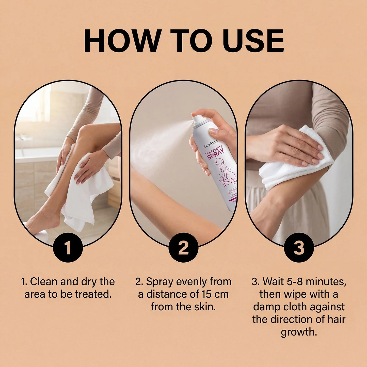 Silky Beauty Hair Removal Spray – Painless Instant Hair Remover For Women | Smooth Skin In Minutes