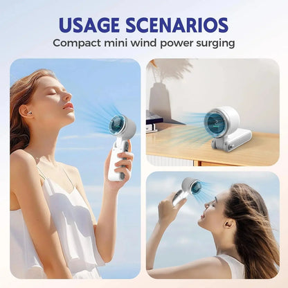Handheld Portable Turbo Fan – Rechargeable Foldable Mini Cooling Fan | USB Portable Fan for Home, Office & Travel Noorvellaa