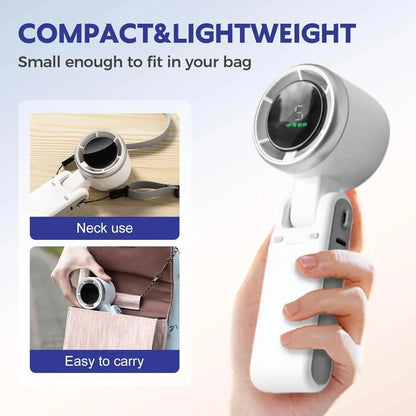 Handheld Portable Turbo Fan – Rechargeable Foldable Mini Cooling Fan | USB Portable Fan for Home, Office & Travel Noorvellaa