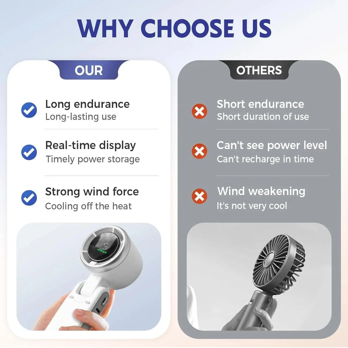 Handheld Portable Turbo Fan – Rechargeable Foldable Mini Cooling Fan | USB Portable Fan for Home, Office & Travel Noorvellaa