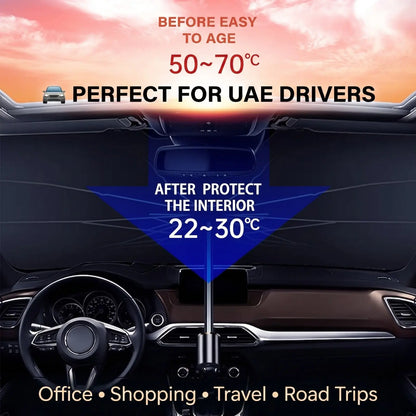 Car Windshield Sun Umbrella – Foldable Car Sunshade | UV & Heat Protection Noorvellaa