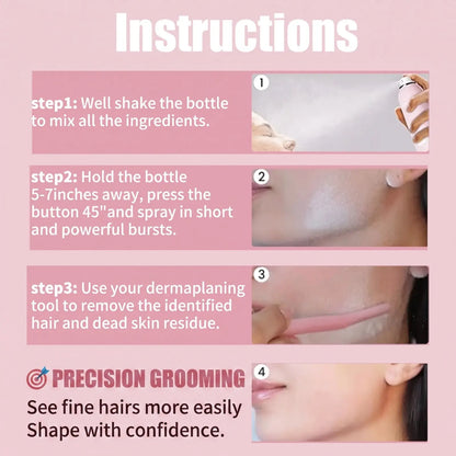 Hair Identifier Spray Kit – Hair Visibility Spray with 4 Precision Razors Noorvellaa