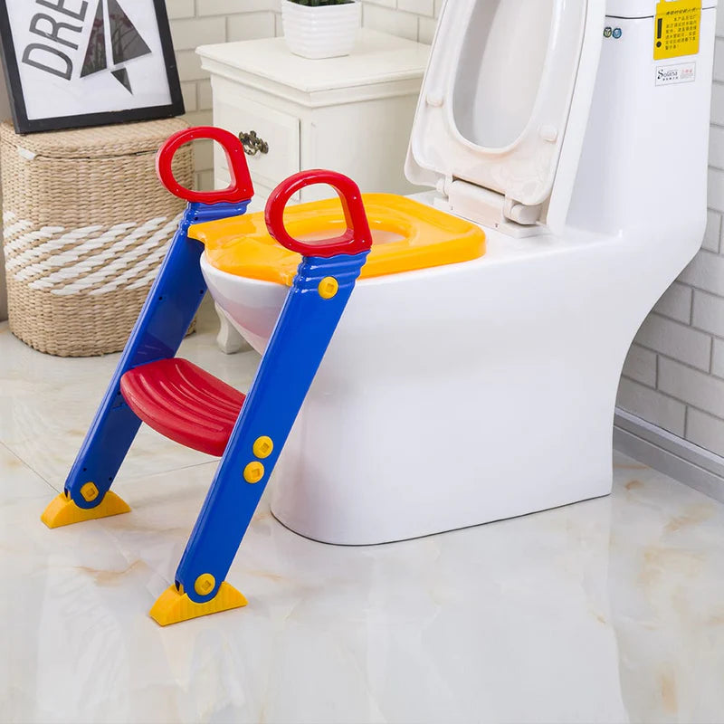Children Toilet Training Ladder Seat | Foldable Potty Training Step Stool for Kids
