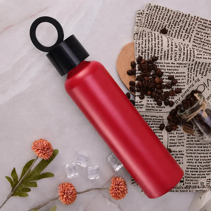 Vacuum Insulated Stainless Steel Water Bottle with Phone Holder Lid | Leakproof Thermal Flask 500ml | Hot & Cold Bottle for Gym, Office, Travel & Outdoor UAE