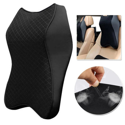 Ergonomic Memory Foam Car Neck Pillow | Adjustable Headrest & Cervical Support Cushion