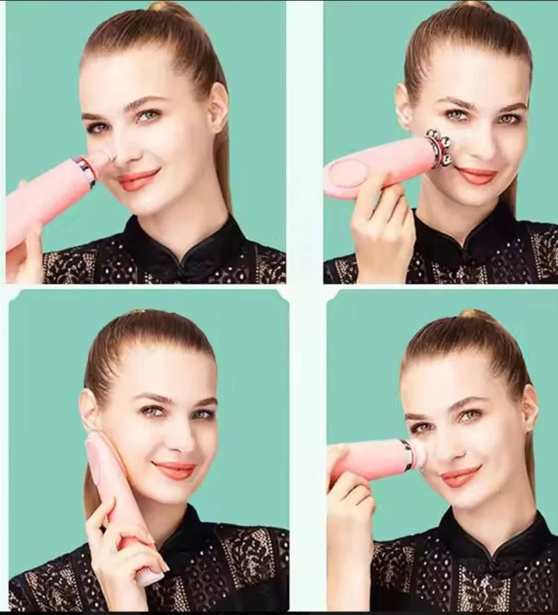 USB Rechargeable Face Massager | 4-in-1 Facial Beauty & Skincare Massage Device