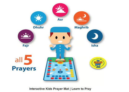 Interactive Islamic Prayer Mat for Kids | Educational Salah Learning Mat with Audio Guidance