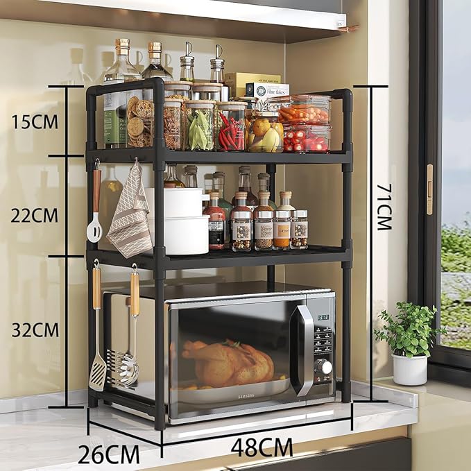 Kitchen Multifunctional Storage Rack | Microwave Stand & Space Saving Organizer Shelf