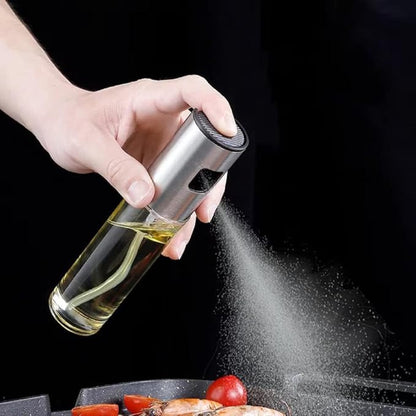 2-in-1 Stainless Steel Oil Spray Bottle | Refillable Olive Oil Sprayer for Air Fryer, BBQ, Kitchen & Salad | Healthy Cooking Oil Dispenser UAE