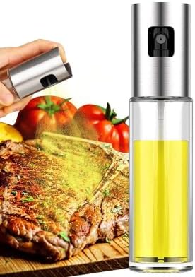 2-in-1 Stainless Steel Oil Spray Bottle | Refillable Olive Oil Sprayer for Air Fryer, BBQ, Kitchen & Salad | Healthy Cooking Oil Dispenser UAE