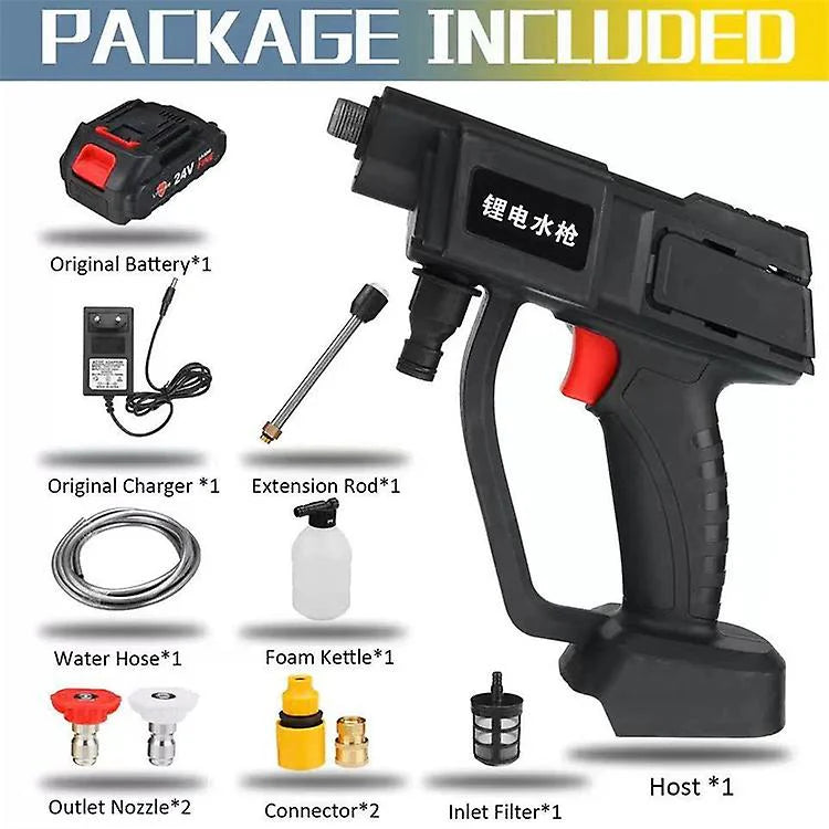 Cordless Car Pressure Washer 24V | Portable High Pressure Cleaning Gun for Car & Home Use