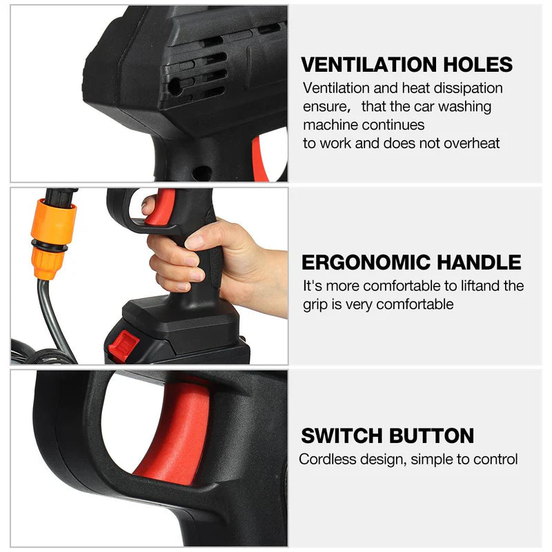 Cordless Car Pressure Washer 24V | Portable High Pressure Cleaning Gun for Car & Home Use