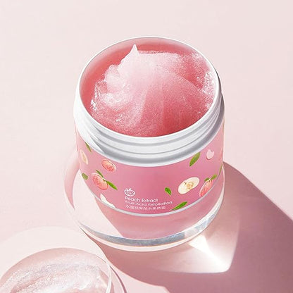 Peach Extract Exfoliating Face & Body Scrub Gel | Gentle Fruit Acid Skin Polish