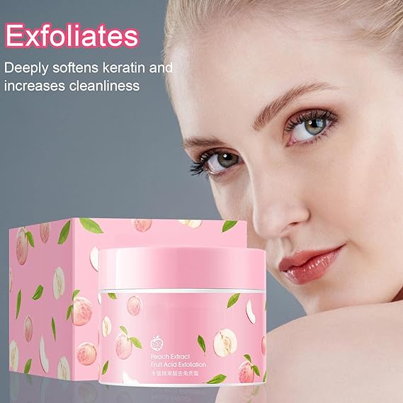 Peach Extract Exfoliating Face & Body Scrub Gel | Gentle Fruit Acid Skin Polish
