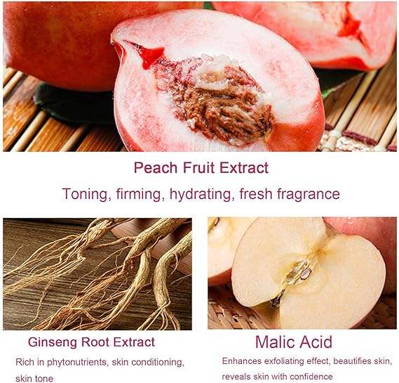 Peach Extract Exfoliating Face & Body Scrub Gel | Gentle Fruit Acid Skin Polish