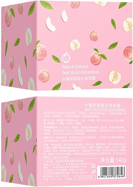 Peach Extract Exfoliating Face & Body Scrub Gel | Gentle Fruit Acid Skin Polish