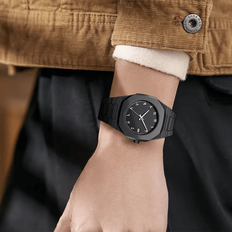 Stainless Steel Arabic Numerals Watch | Elegant Classic Wrist Watch for Men & Women